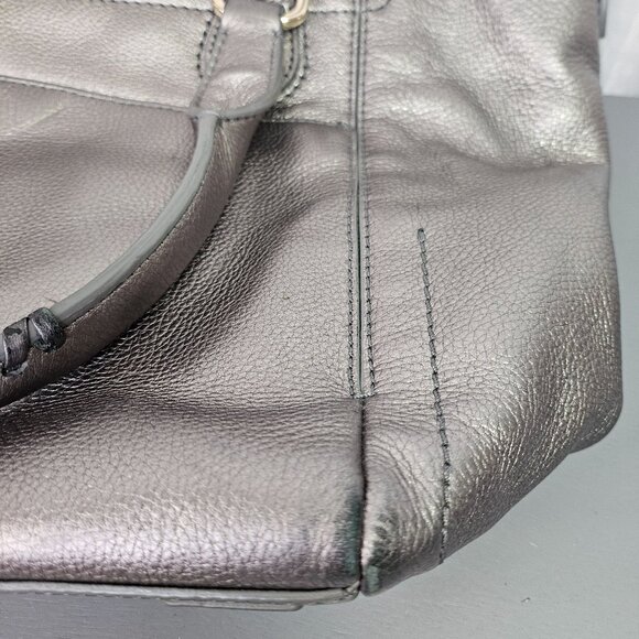 Cole Haan Metallic Leather Tote Bag With Dual Handles & Spacious Interior - Picture 5 of 8